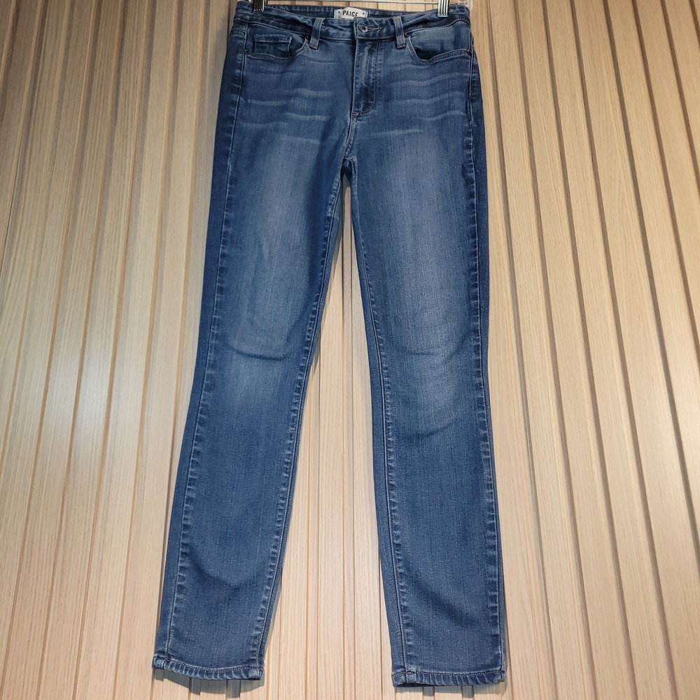 Paige Hoxton Ankle Jeans Women 27 Blue Excellent High Rise Skinny Stretch